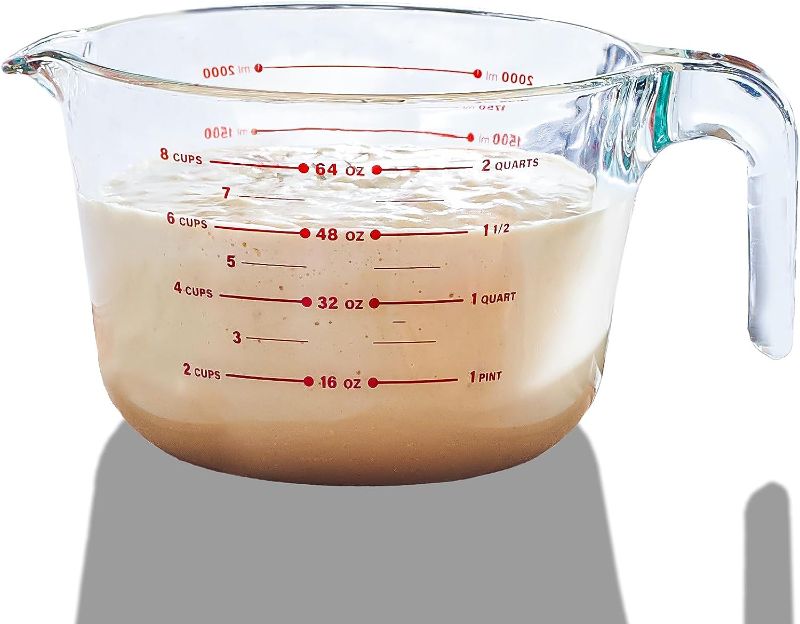 Photo 1 of 8 Cup Large Glass Measuring Cup - Kitchen Mixing Bowl Liquid Measure Cups Glass Tupperware Bakeware 