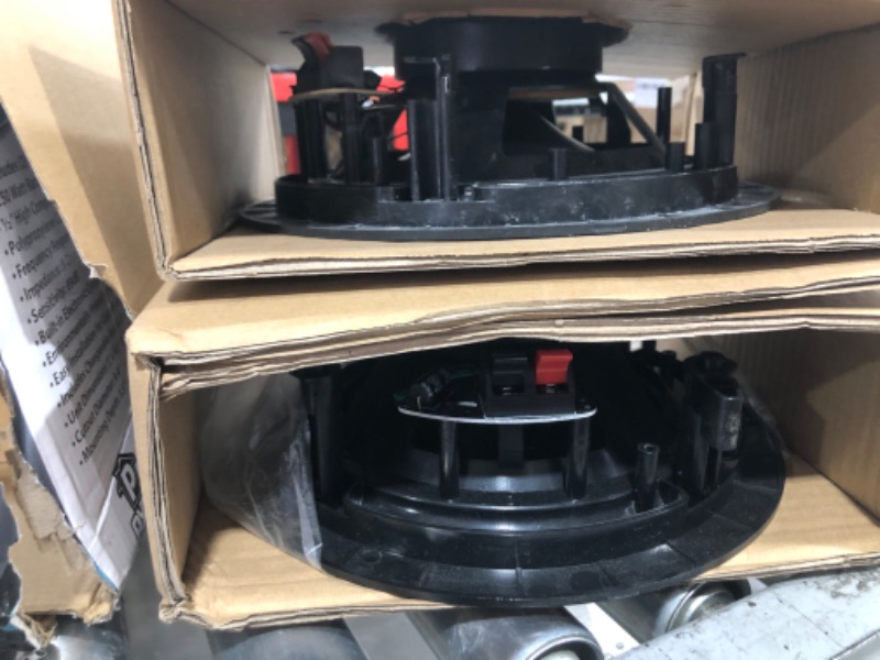 Photo 1 of Pyle Ceiling Speakers - Stereo Home Theater Speakers - in Wall Speakers Flush Mount & Home Audio Power Amplifier System - 2X40W Mini Dual Channel Mixer Sound Stereo Receiver Box w/AUX, Mic Input 8 in Speakers + Receiver Box (*****MISSING RECEIVER ******)
