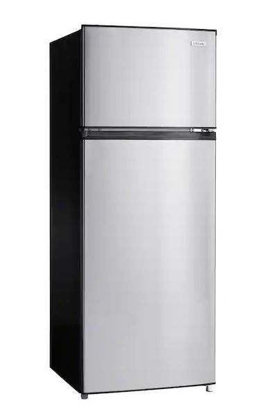 Photo 1 of 7.1 cu. ft. Top Freezer Refrigerator in Stainless Steel Look
