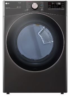 Photo 1 of LG True Steam 7.4-cu ft Stackable Steam Cycle Smart Electric Dryer (Black Steel) ENERGY STAR