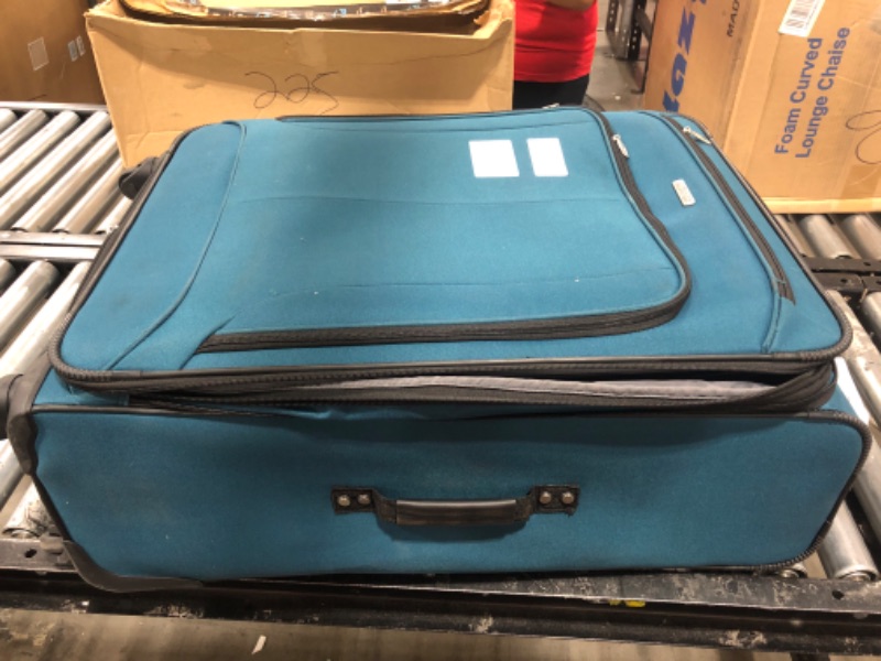 Photo 2 of American Tourister Pop Max Softside Luggage with Spinner Wheels, Teal, 3-Piece Set (21/25/29)
