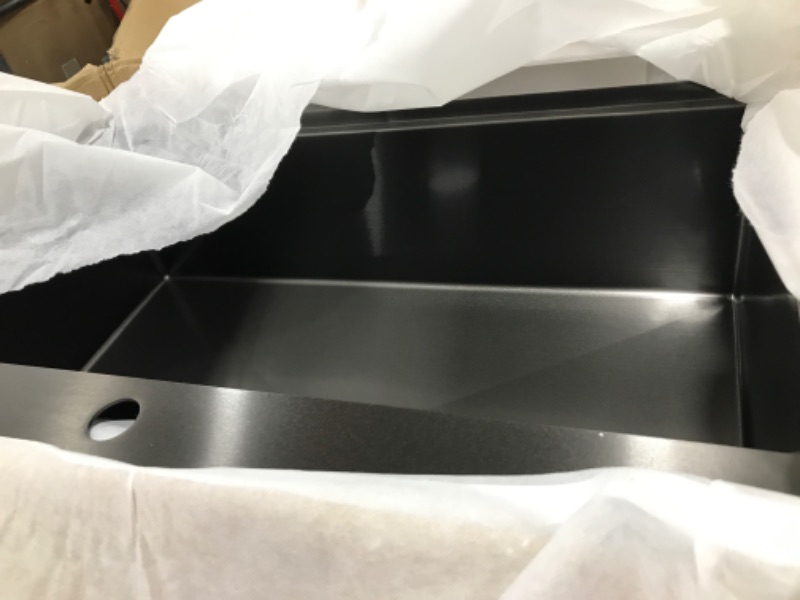 Photo 5 of 33 Inch Farmhouse Drop In Kitchen Sink Workstation Black- 33X22 inch Black Stainless Steel Drop In Apron Front Farmhouse Sink Workstation Kitchen Sink Single Bowl 16 Gauge Stainless Steel Farm Sink