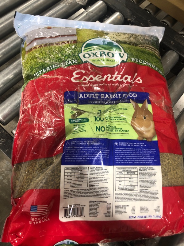 Photo 2 of Oxbow Essentials Adult Rabbit Food - All Natural Adult Rabbit Pellets - 25 lb. Adult 25 Pound (Pack of 1)