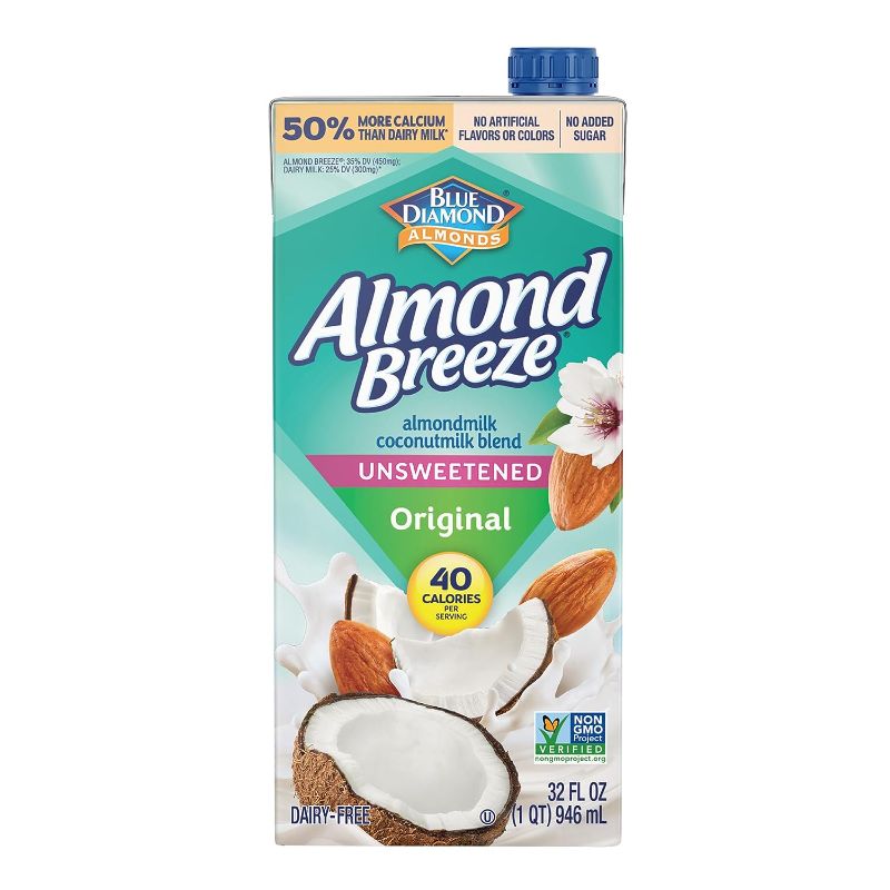 Photo 3 of Almond Breeze Dairy Free Almondmilk Blend, Almond Coconut, Unsweetened Original, 32 Fl Oz (Pack of 12) EXP-- OCT/03/2023

