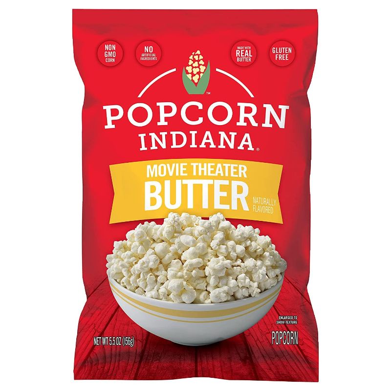 Photo 1 of Popcorn Indiana Movie Theater Butter – Rich Butter Movie Theater Popcorn, Authentic & Gourmet Flavor, Gluten Free, 3 Oz (6 Pack) Butter 3.00 Ounce (Pack of 6) FEB/02/2024