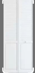 Photo 1 of 36 in. x 80 in. Louver/Panel Solid Core White Wood Interior Closet Bi-fold Door