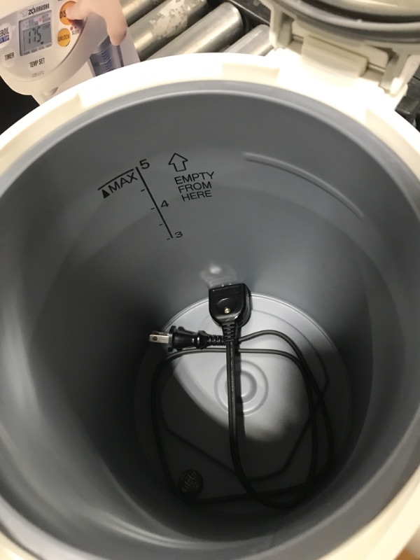 Photo 4 of Zojirushi Micom Water Boiler and Warmer, 169 oz/5.0 L, White 169 oz/5.0 L Boiler