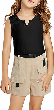 Photo 1 of blibean Girl Summer Clothes Set Tops Belt Cargo Pants Size XXL