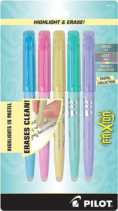 Photo 1 of Pilot FriXion Light Pastel Collection Erasable Highlighters, Chisel Tip