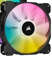 Photo 1 of CORSAIR iCUE SP140 RGB Elite Performance 140mm PWM Dual Fan Kit with Lighting Node CORE, Black
