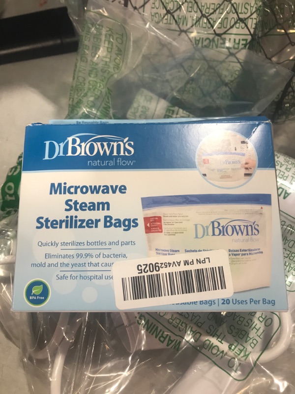 Photo 2 of Dr. Brown's Microwave Steam Sterilizer Bags and Bottle Brush Steam Sterilizing Bags , Blue