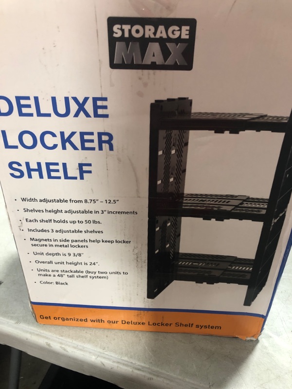 Photo 1 of 24" Storage Max Deluxe Locker Self 3 Adjustable Shelves Holds 50 Lbs. Black New
