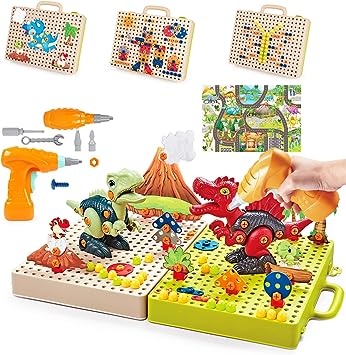 Photo 1 of Dinosaur Take Apart Toys with Electric Drill for Kids, Dinosaur Toys for Kids 3-5, Dinosaurs Building Construction Toy Set Educational Learning STEM Toys Gift for 3 4 5 6 7 Year Old Boys & Girls
