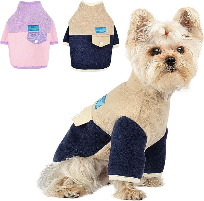 Photo 1 of 2 Pack Dog Clothes for Small Dogs Boy Girl, Tiny Chihuahua Yorkie Winter Spring Clothes, Cute Small Dog Pajamas Pjs Jumpsuit Cat Clothes Outfit Apparel size S