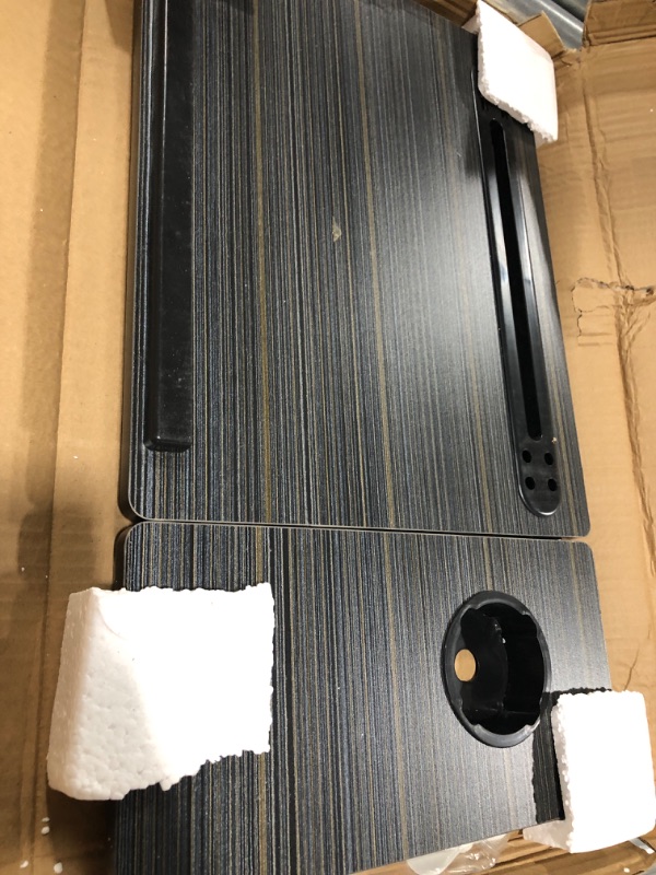 Photo 1 of Laptop Desk for Bed or Couch, Lap Desk, Woking in Bed Desk, Home Office Desks, Breakfast Tray, Desk with Cup Holder, Watching Movies in Bed, Laptop Stand for Bed, Fordable Legs Desk (Black)