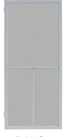 Photo 1 of 30 in. x 80 in. Ventura Grey Outswing Metal Hinged Screen Door
