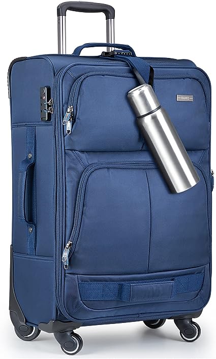 Photo 1 of Hanke Multi-function 28" Softside Expandable Checked In Suitcase with Spinner Wheels,Upright Luggage with TSA Lock, Extra Large Rolling Travel Luggage for Woman & Men, 28-Inch(Blue)