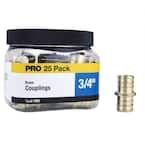 Photo 1 of 3/4 in. Brass PEX-B Coupling Pro Pack (25-Pack)