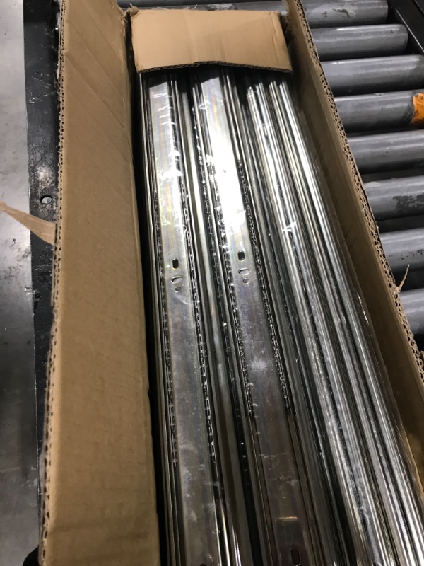 Photo 2 of 10 Pairs of 24 Inch Hardware 3-Section Full Extension Ball Bearing Side Mount Drawer Slides,100 LB Capacity Drawer Slide
