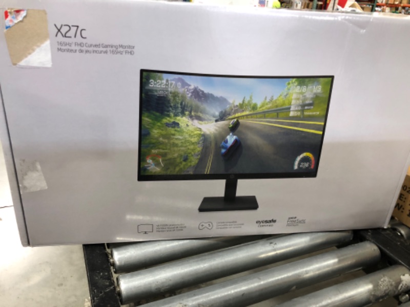 Photo 2 of HP 27-inch Curved 165Hz Gaming Monitor, Eyesafe (X27c, Black