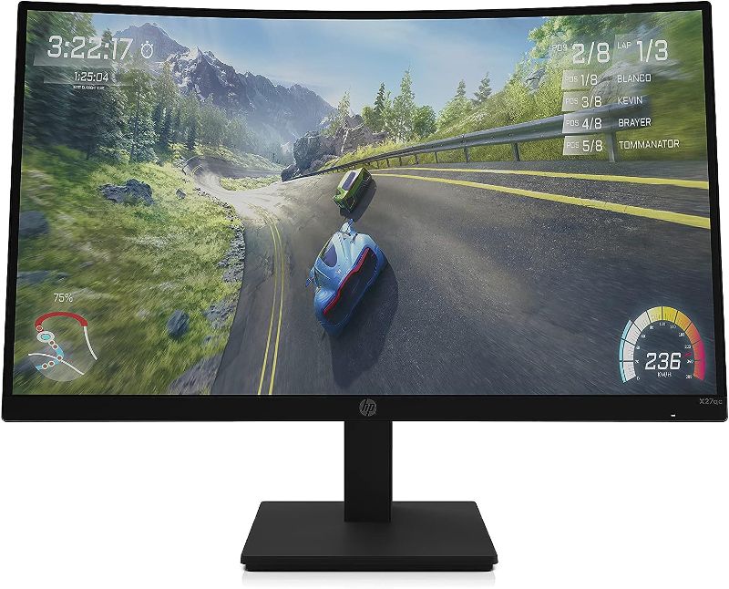 Photo 1 of HP 27-inch Curved 165Hz Gaming Monitor, Eyesafe (X27c, Black