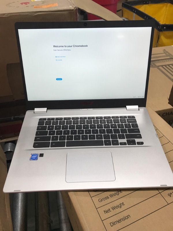 Photo 2 of ASUS Chromebook C523 Laptop, 15.6" HD NanoEdge-Display with 180 Degree-Hinge Intel Dual Core Celeron-Processor, 4GB-RAM, 32GB Storage, Silver Color, C523NA-DH02
