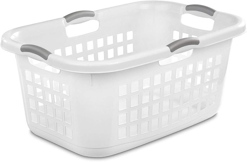 Photo 1 of 2 WHITE LAUNDRY PLASTIC BINS