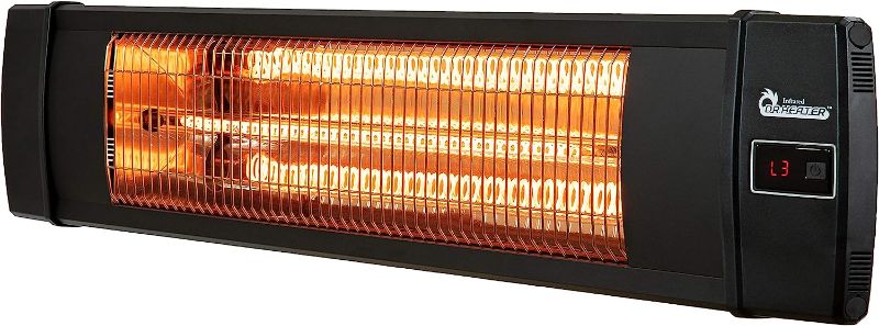 Photo 1 of Dr Infrared Heater DR-238 Carbon Infrared Outdoor Heater for Restaurant, Patio, Backyard, Garage, and Decks, Standard, Black