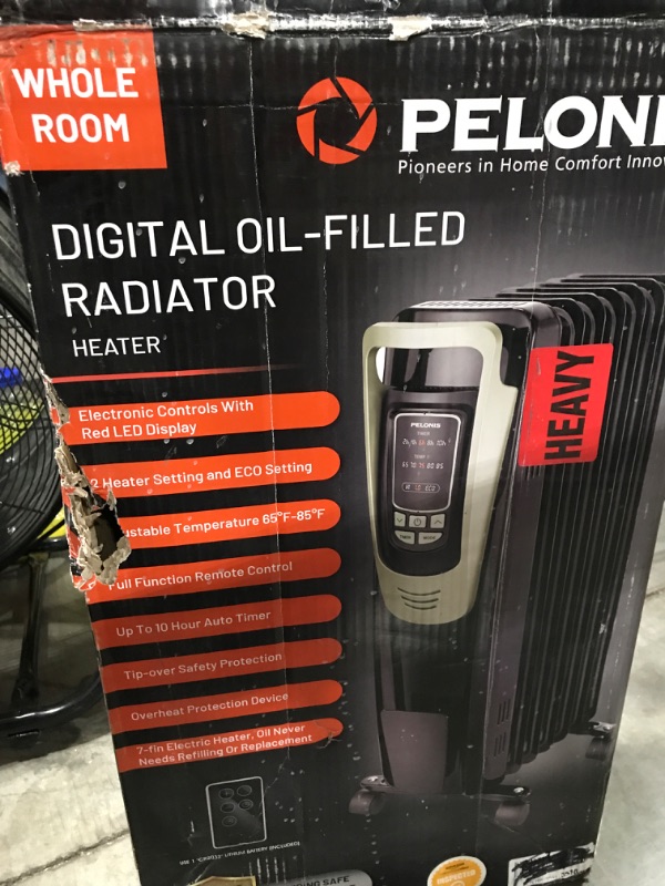 Photo 2 of PELONIS Oil Filled Radiator Heater Luxurious Champagne Portable Space Heater with Programmable Thermostat, 10H Timer, Remote Control, Tip Over&Overheating Functions, Quiet Heater for Home Office