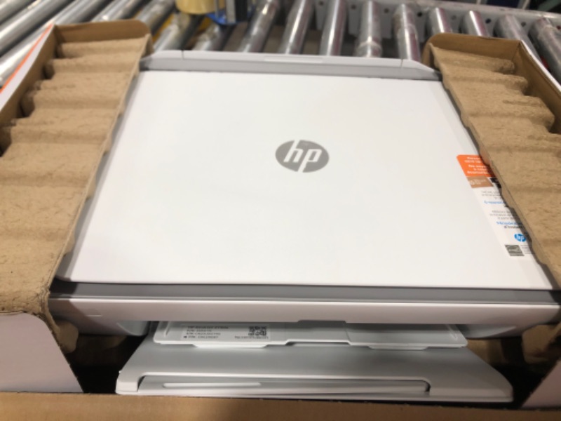 Photo 2 of HP DeskJet 2755e Wireless Color All-in-One Printer with bonus 6 months Instant Ink (26K67A), white