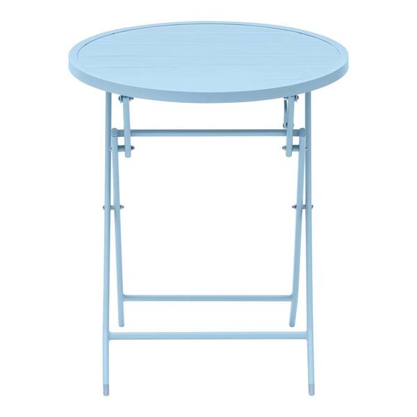 Photo 1 of  24.6 in. Dia Surf Folding Round Metal Outdoor Patio Bistro Table