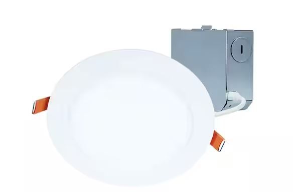 Photo 1 of HLBE 6 in. Ultra-Slim Downlight 3000K Fixed CCT New Construction/Remodel Integrated LED Recessed Light Replacement