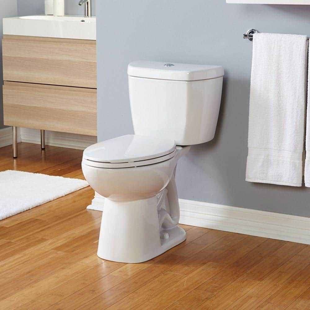 Photo 1 of 2-Piece 0.8 GPF Ultra-High-Efficiency Single Flush Elongated Toilet in White