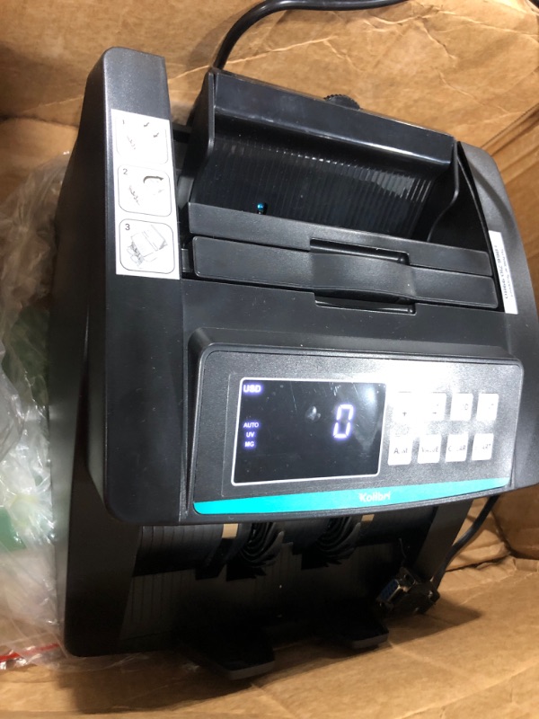 Photo 3 of Kolibri Money Counter Machine - 1,500 bills per min, advanced counterfeit detection, set up in minutes, Add and Batch Modes, Cash Counter with LCD Display,3-year warranty - 24/7 US customer support Pack of 1