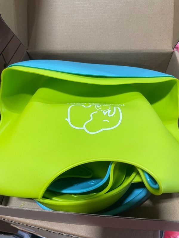 Photo 1 of Baby Bowl Plate Bib Spoon Set, Strong Suction Silicone Toddler Self Feeding Set