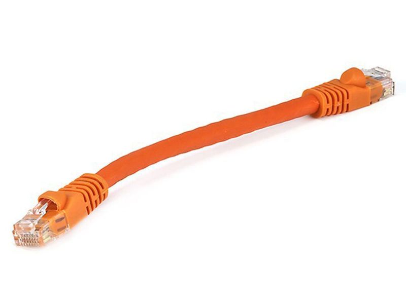 Photo 1 of 2 Monoprice Cat5e Ethernet Patch Cable - 0.5 Feet - Orange | Network Internet Cord - RJ45, Stranded, 350Mhz, UTP, Pure Bare Copper Wire, 24AWG 0.5 Feet Orange