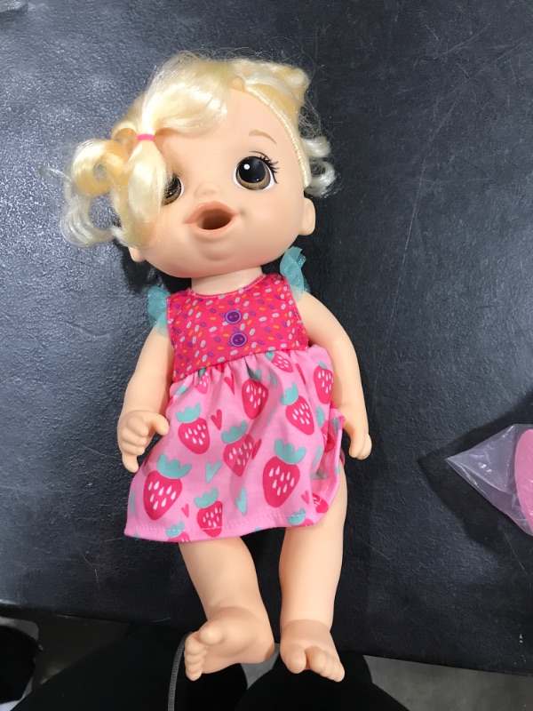 Photo 2 of Baby Alive Magical Mixer Baby Doll, Strawberry Shake, Doll with Toy Blender, Baby Doll Set for Kids 3 and Up, Blonde Hair
