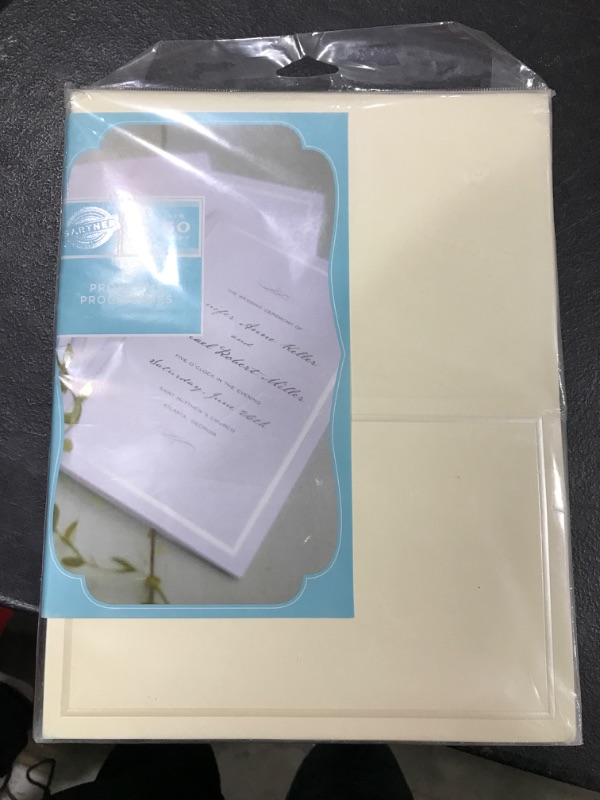 Photo 2 of Gartner Studios Pearl White Bifold Wedding Program, Print at Home, 8.5” x 11” Unfolded, 50 Count, Pearl White Border (61407)