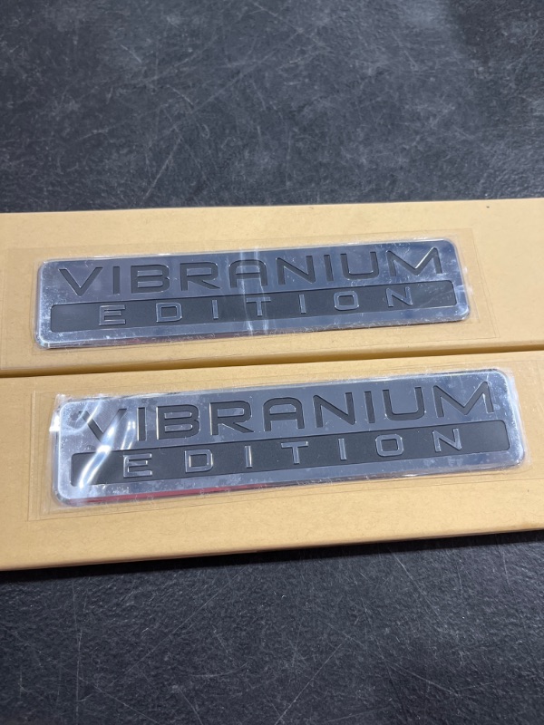 Photo 1 of 2 PC METAL VIBRANIUM EDITION LOGO EMBLEM FENDER SPORT CAR LID REAR TAILGATE TRUNK BADGE