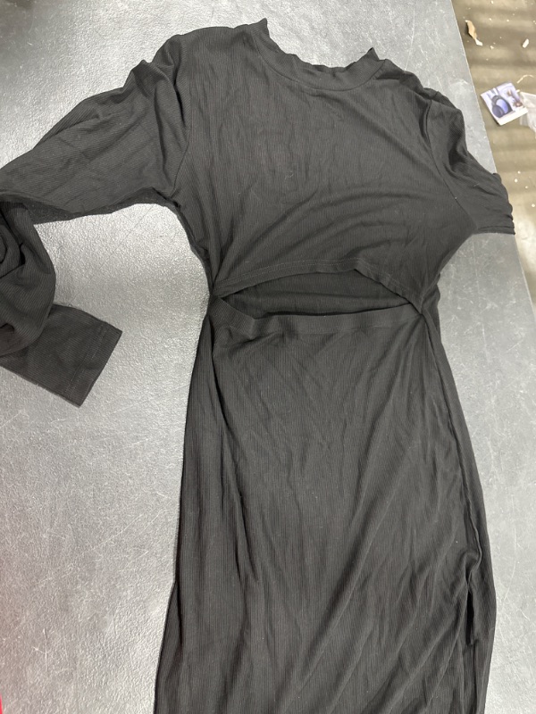 Photo 2 of BLACK LONG SLEEVE DRESS WITH OPEN BACK MID SECTION