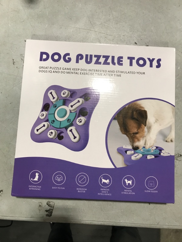 Photo 2 of Udofine Dog Puzzle Toys,Interactive Dog Toys,Dog Treat Puzzle for IQ Training & Mental Enrichment,Dog Puzzle Toys for Large Dogs Smart Dogs,Dog&Cats Fun Feeding,Slow Feeding to Aid Pets Digestion 2 Level Purple