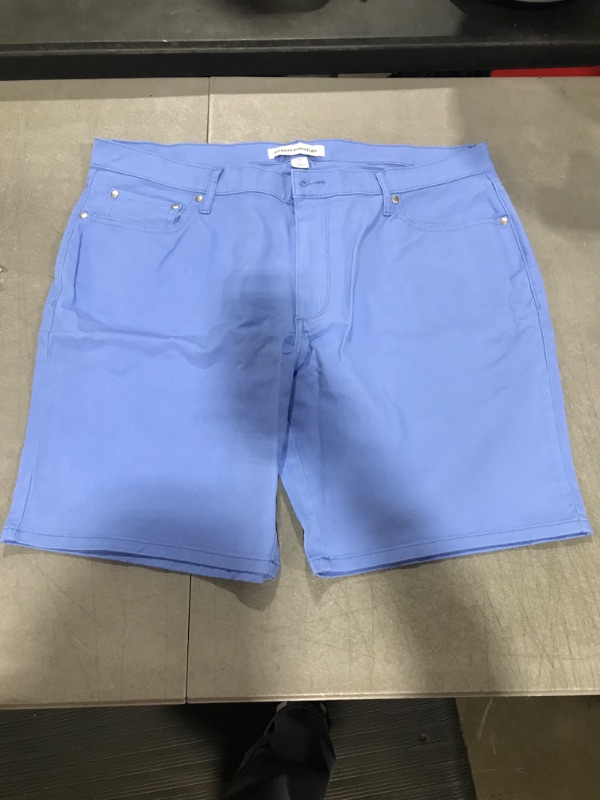 Photo 2 of Amazon Essentials Men's Slim-fit 9" Inseam Stretch 5-Pocket Short 38 Light Blue