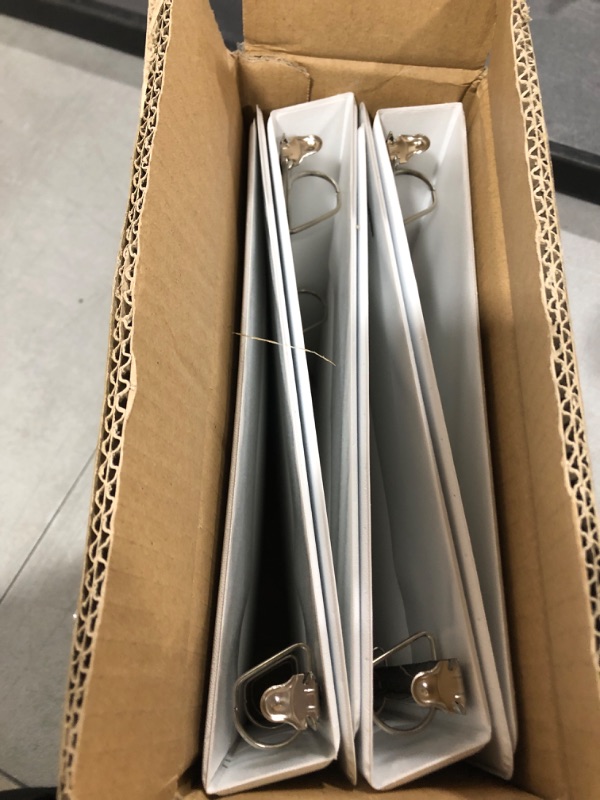 Photo 2 of AmazonBasics D-Ring Binder - 1 inch, White, 4-Pack