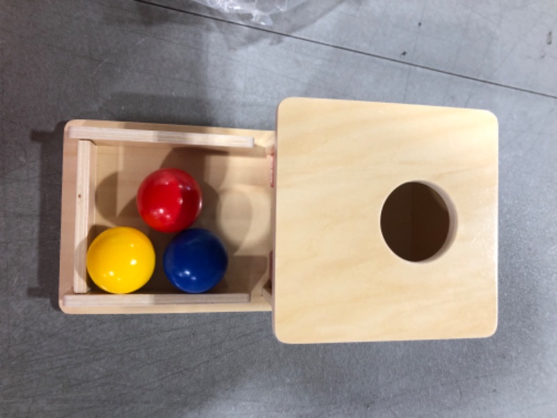 Photo 2 of Adena Montessori Full Size Object Permanence Box with Tray Three Balls Montessori Toys for 6-12 Month Infant 1 Year Old Babies Toddlers 