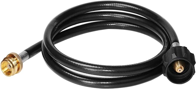 Photo 1 of 5 Feet Propane Adapter Hose 1 lb to 20 lb Converter Replacement for QCC1/Type1 Tank Connects 1 LB Bulk Portable Appliance to 20 lb Propane Tank - Safety Certified