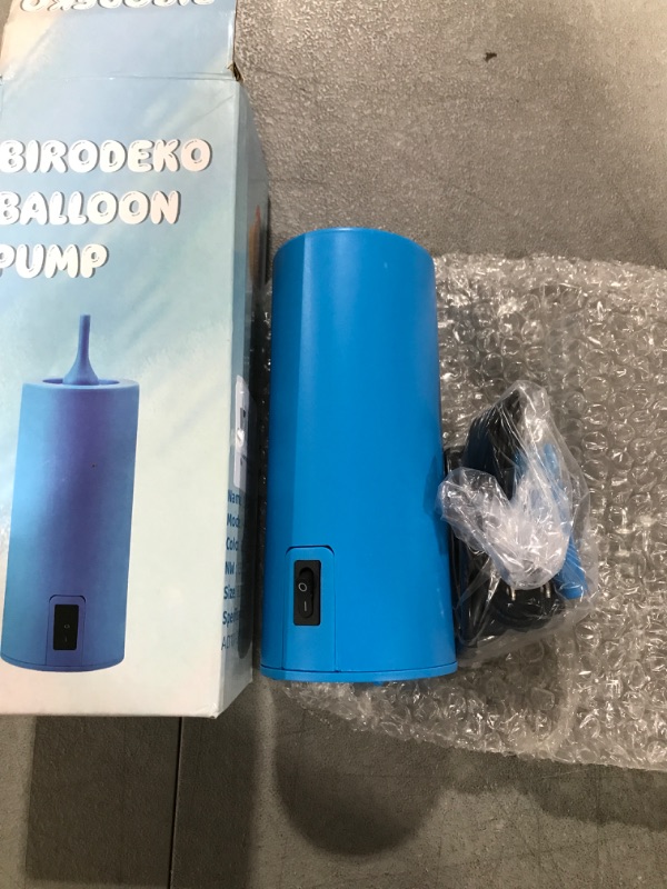 Photo 2 of Birodeko Electric Air Balloon Pump - 260 Balloon Pump Air Inflator Party Air Blower Pump for All Balloons | Great for Long Animal Twisty Curly Balloon, Foil Balloons (Sky Blue)