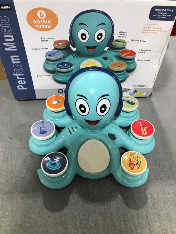 Photo 2 of CYURMJUN Baby Musical Toys Learning Toys for Toddlers, Octopus Music Toys, Preschooler Musical Educational Instruments Toy for Baby, Birthday Toys for Girls Boys Blue