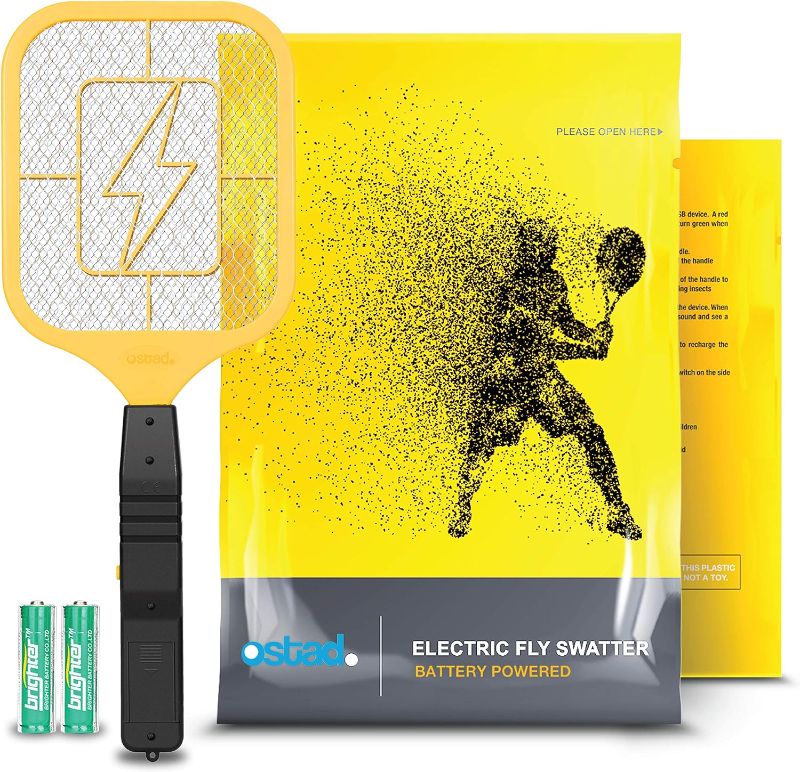 Photo 1 of Ostad Electric Fly Swatter Racket – Bug Zapper Racquet – Handheld Bug, Insects, Fly & Mosquito Zapper Racket Killer for Indoor and Outdoor – AA Batteries Included
