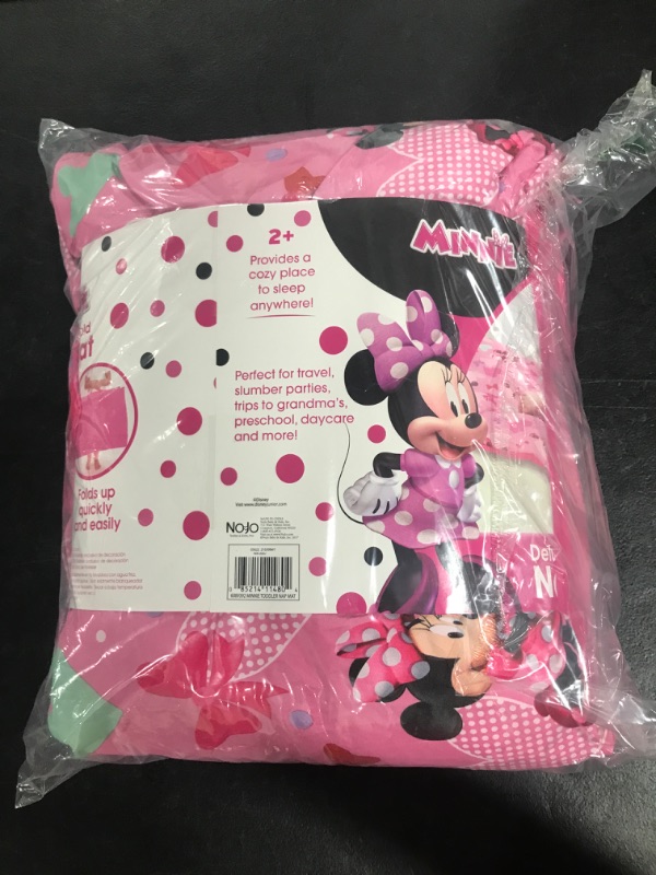 Photo 1 of Disney Minnie Mouse Padded Toddler Easy Fold Nap Mat with Attached Pillow Case - Pink,Aqua,  Minnie Mouse 1 Count 