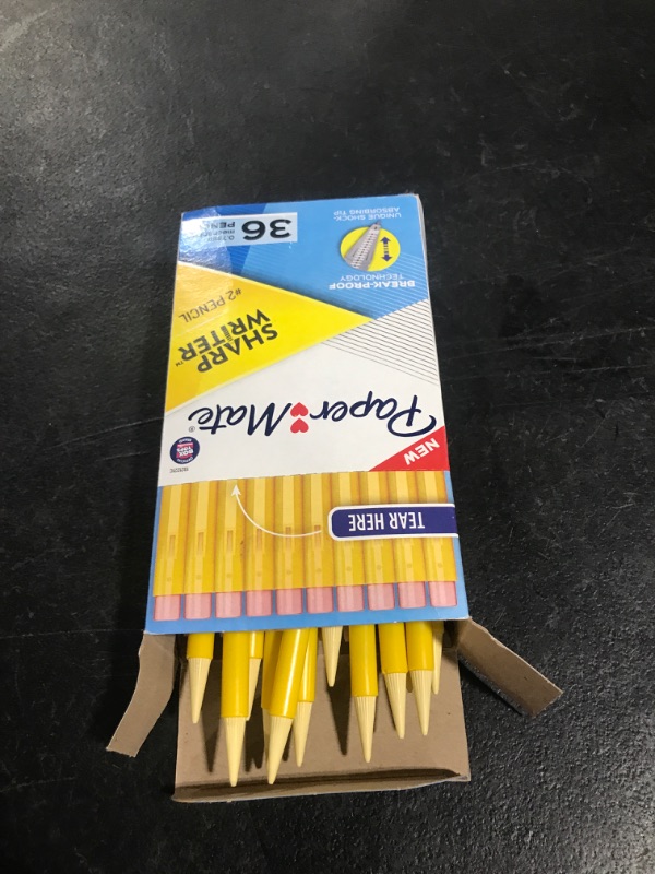 Photo 2 of Paper Mate Mechanical Pencils, SharpWriter Pencils, 0.7mm, HB #2, Yellow, 36 Count